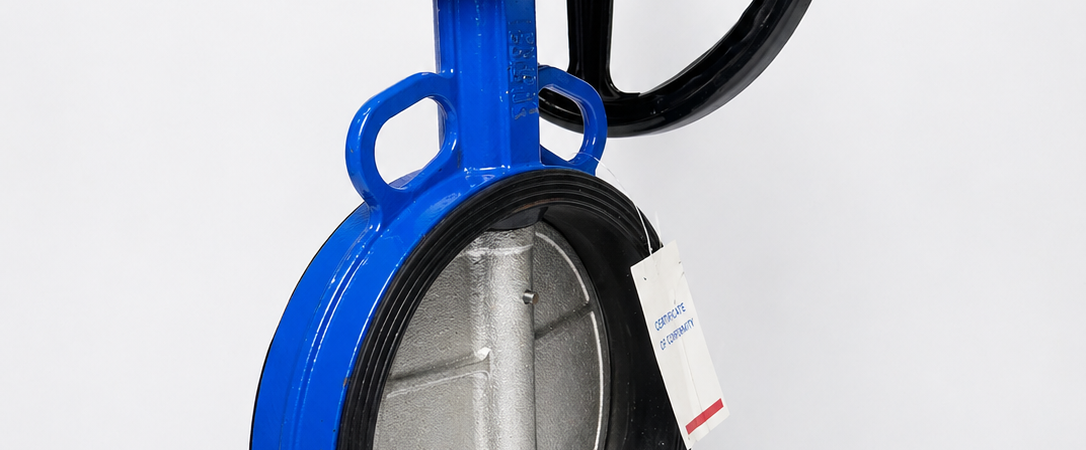 WAFER TYPE BUTTERFLY VALVE WITH GEAR OPERATOR